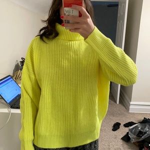 superdown Neon Yellow Turtleneck Sweater